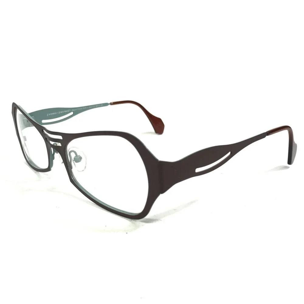 Iyoko-Inyake Eyeglasses Frames IY 578 Col. 157 Brown Blue Cat Eye 56-20-140
